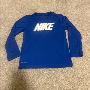 Nike Kids Dri-FIT Royal Blue Long Sleeve Tee. Large L 7